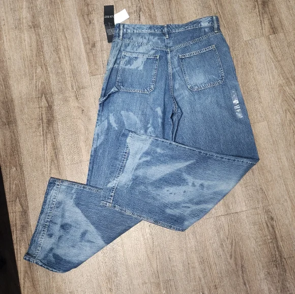 NWT Lauren Ralph Lauren Bleached Wide Leg Jeans Women’s Size 10 - Picture 9 of 16
